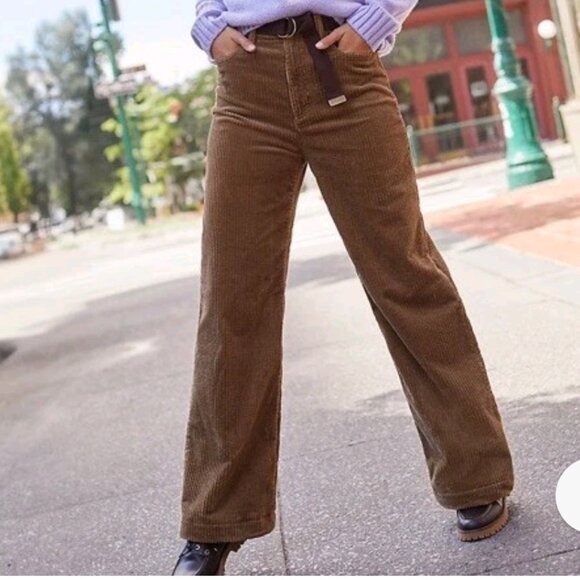 EUC Lands' End High Waist Wide Leg Corduroy Pants/Jeans Women's Size 12 - Picture 2 of 12